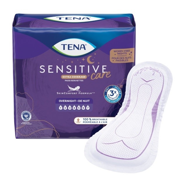 Serviettes de nuit pour l’incontinence TENA® Sensitve Care  84 unités/caisse