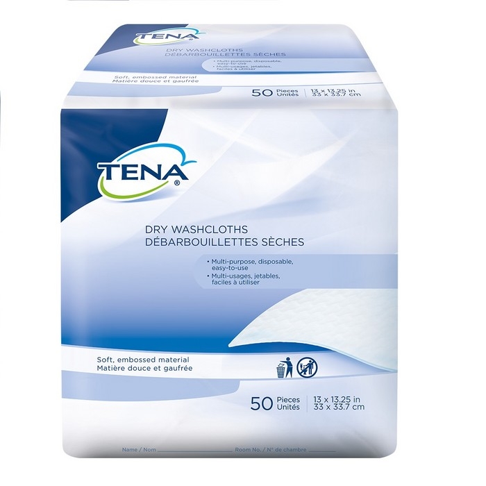 Lingettes sèches Tena® 13 po x 13.25 po    80 unités/caisse