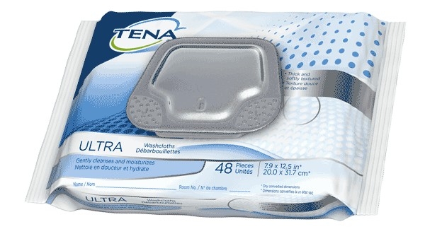 Lingette antiseptique TENA Ultra (Sans Parfum)  48 unités/paquet