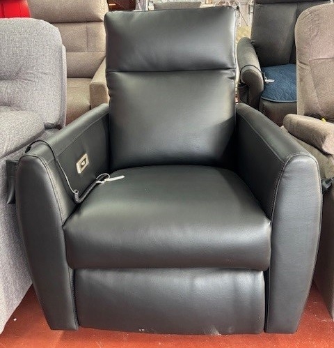 Fauteuil auto-souleveur 1 moteur avec appui-tête motorisé vinyle noir