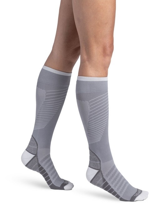 Bas compression - 20-30 mmHg - Flow Tech - Gris Clair - Large Long